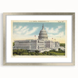 Vintage U.S. Capitol Poster - Retro Washington D.C. Travel Art