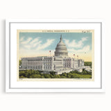 Vintage U.S. Capitol Poster - Retro Washington D.C. Travel Art