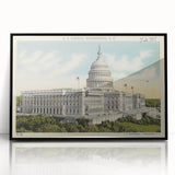 Vintage U.S. Capitol Poster - Retro Washington D.C. Travel Art