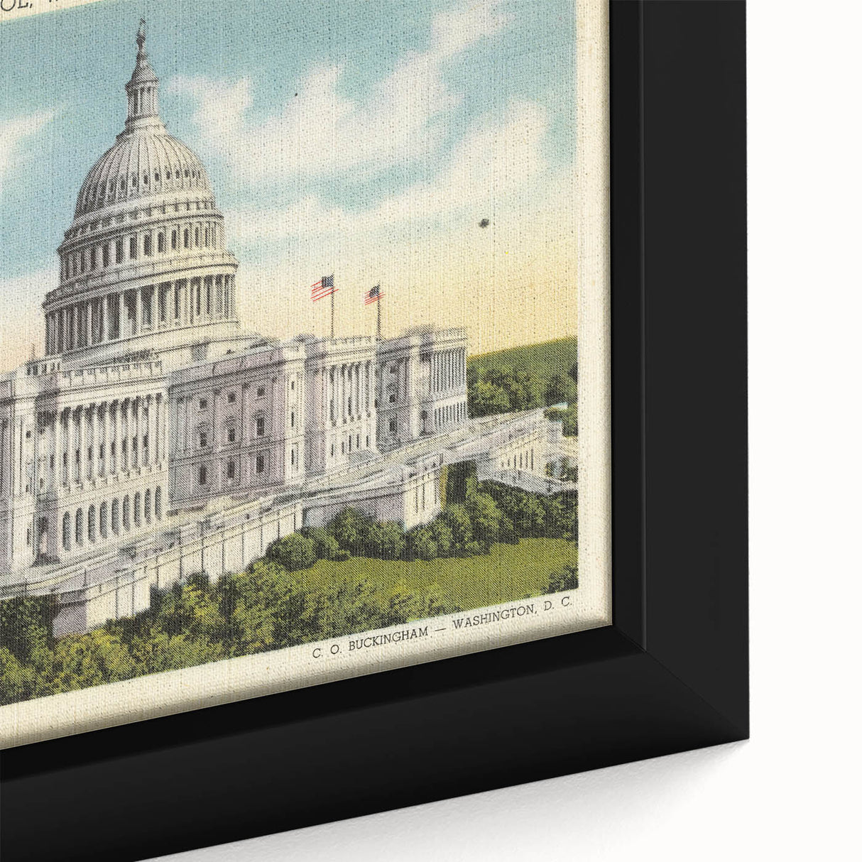 Vintage U.S. Capitol Poster - Retro Washington D.C. Travel Art