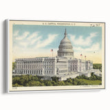 Vintage U.S. Capitol Poster - Retro Washington D.C. Travel Art