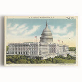 Vintage U.S. Capitol Poster - Retro Washington D.C. Travel Art