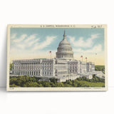 Vintage U.S. Capitol Poster - Retro Washington D.C. Travel Art
