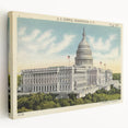 Vintage U.S. Capitol Poster - Retro Washington D.C. Travel Art