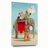 Vintage Travel Poster - Circus Elephant Ride | Retro Family Fun Art