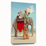 Vintage Travel Poster - Circus Elephant Ride | Retro Family Fun Art
