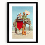 Vintage Travel Poster - Circus Elephant Ride | Retro Family Fun Art