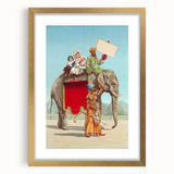 Vintage Travel Poster - Circus Elephant Ride | Retro Family Fun Art