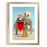Vintage Travel Poster - Circus Elephant Ride | Retro Family Fun Art