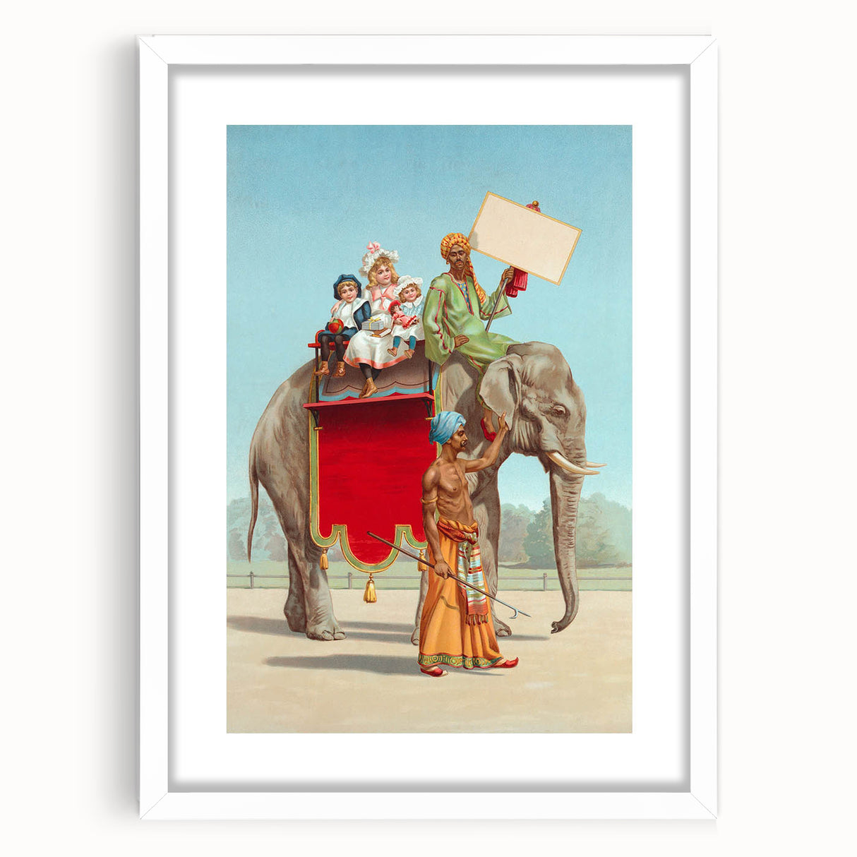 Vintage Travel Poster - Circus Elephant Ride | Retro Family Fun Art
