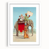 Vintage Travel Poster - Circus Elephant Ride | Retro Family Fun Art