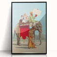 Vintage Travel Poster - Circus Elephant Ride | Retro Family Fun Art