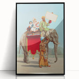 Vintage Travel Poster - Circus Elephant Ride | Retro Family Fun Art