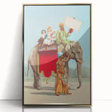 Vintage Travel Poster - Circus Elephant Ride | Retro Family Fun Art