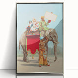 Vintage Travel Poster - Circus Elephant Ride | Retro Family Fun Art