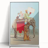 Vintage Travel Poster - Circus Elephant Ride | Retro Family Fun Art