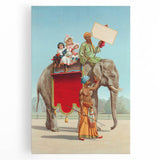 Vintage Travel Poster - Circus Elephant Ride | Retro Family Fun Art