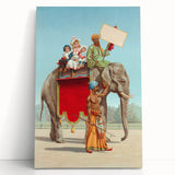 Vintage Travel Poster - Circus Elephant Ride | Retro Family Fun Art