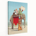 Vintage Travel Poster - Circus Elephant Ride | Retro Family Fun Art