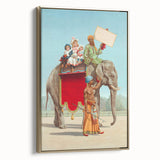 Vintage Travel Poster - Circus Elephant Ride | Retro Family Fun Art