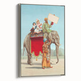 Vintage Travel Poster - Circus Elephant Ride | Retro Family Fun Art