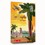 Vintage Travel Poster - Los Angeles | Retro TWA Airlines Art