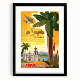 Vintage Travel Poster - Los Angeles | Retro TWA Airlines Art
