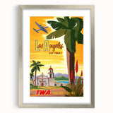 Vintage Travel Poster - Los Angeles | Retro TWA Airlines Art