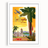 Vintage Travel Poster - Los Angeles | Retro TWA Airlines Art