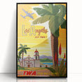 Vintage Travel Poster - Los Angeles | Retro TWA Airlines Art