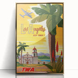 Vintage Travel Poster - Los Angeles | Retro TWA Airlines Art