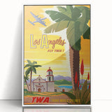 Vintage Travel Poster - Los Angeles | Retro TWA Airlines Art