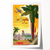 Vintage Travel Poster - Los Angeles | Retro TWA Airlines Art