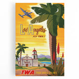 Vintage Travel Poster - Los Angeles | Retro TWA Airlines Art