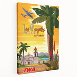 Vintage Travel Poster - Los Angeles | Retro TWA Airlines Art