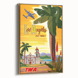Vintage Travel Poster - Los Angeles | Retro TWA Airlines Art