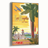 Vintage Travel Poster - Los Angeles | Retro TWA Airlines Art