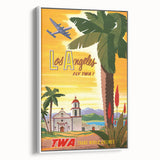 Vintage Travel Poster - Los Angeles | Retro TWA Airlines Art