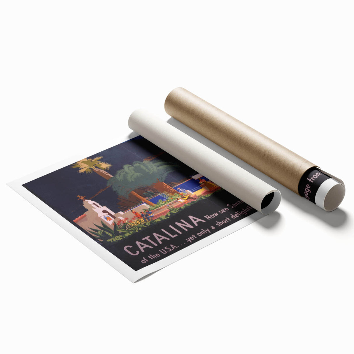 Santa Catalina Vintage Travel Poster | Classic Retro Tourism Art