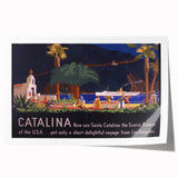 Santa Catalina Vintage Travel Poster | Classic Retro Tourism Art