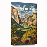 Vintage Travel Poster - Yosemite National Park | Retro Landscape Art