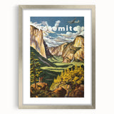 Vintage Travel Poster - Yosemite National Park | Retro Landscape Art