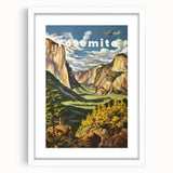 Vintage Travel Poster - Yosemite National Park | Retro Landscape Art