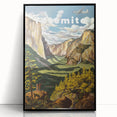Vintage Travel Poster - Yosemite National Park | Retro Landscape Art