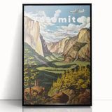 Vintage Travel Poster - Yosemite National Park | Retro Landscape Art