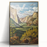 Vintage Travel Poster - Yosemite National Park | Retro Landscape Art