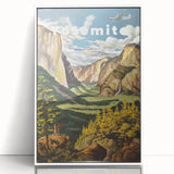 Vintage Travel Poster - Yosemite National Park | Retro Landscape Art