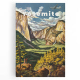 Vintage Travel Poster - Yosemite National Park | Retro Landscape Art