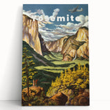 Vintage Travel Poster - Yosemite National Park | Retro Landscape Art