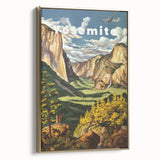Vintage Travel Poster - Yosemite National Park | Retro Landscape Art